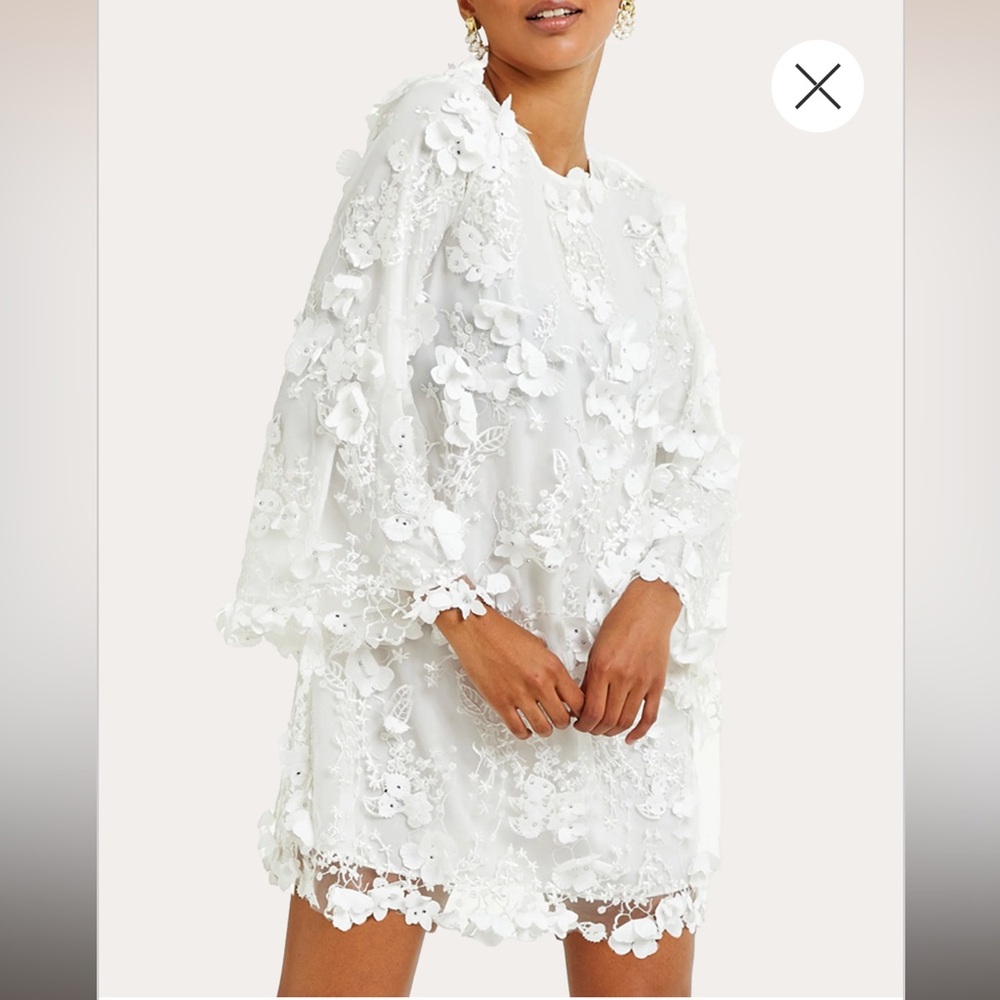 XS Mestiza Flora Mini Dress - Never Been Worn! - Bridal - 3D Floral Lace